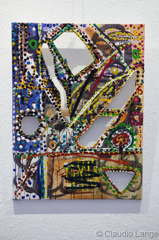 zerschnittene Leinwand, Acryl