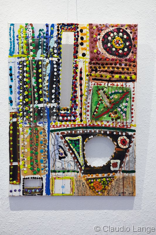 zerschnittene Leinwand, Acryl